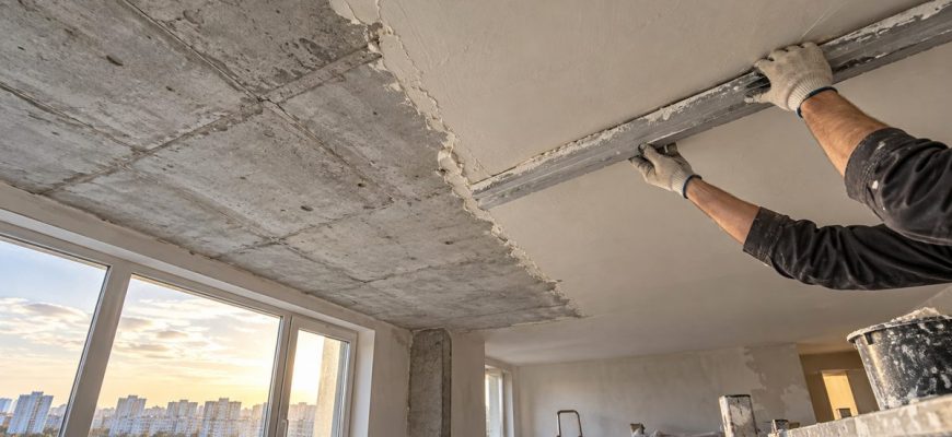 Черновой потолок: что это, из чего делают и как выровнять