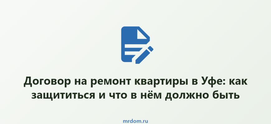 Договор на ремонт квартиры в Уфе: как защититься и что в нём должно быть
