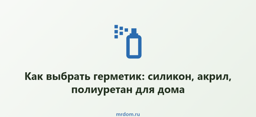 Как выбрать герметик: силикон, акрил, полиуретан для дома