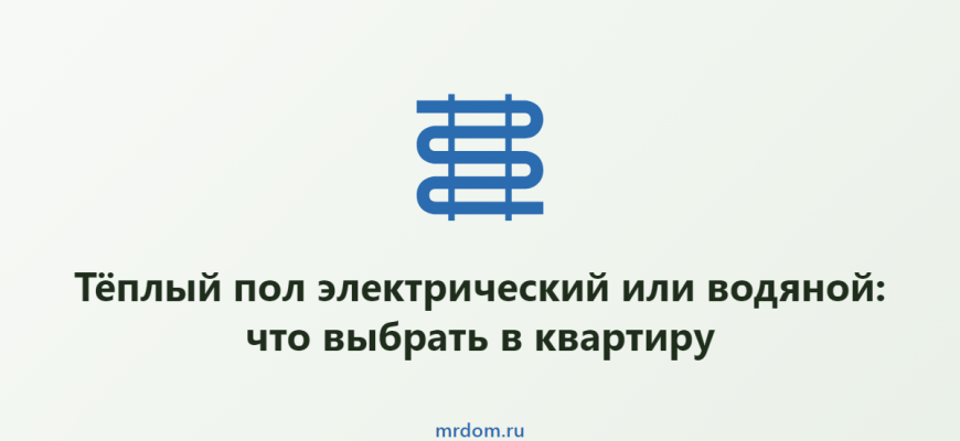 Тёплый пол электрический или водяной: что выбрать в квартиру