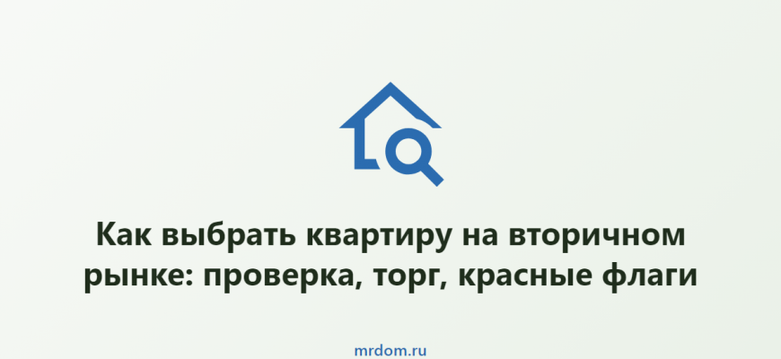 Как выбрать квартиру на вторичном рынке: проверка, торг, красные флаги