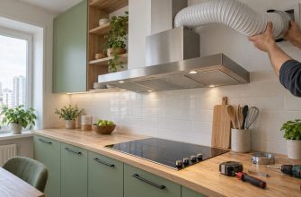 Установка вытяжки на кухне в Уфе: цена, отвод в вентиляцию
