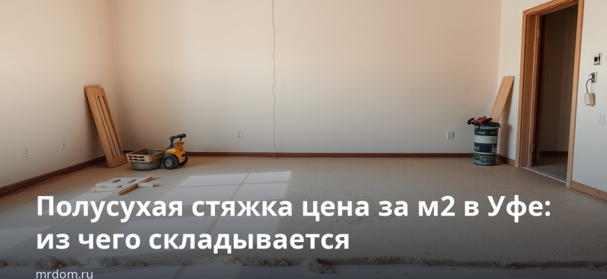 Полусухая стяжка цена за м2 в Уфе: из чего складывается