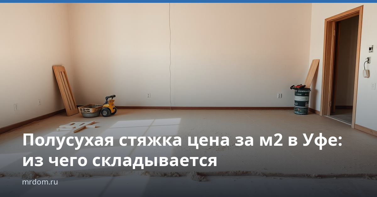 Полусухая стяжка цена за м2 в Уфе: из чего складывается
